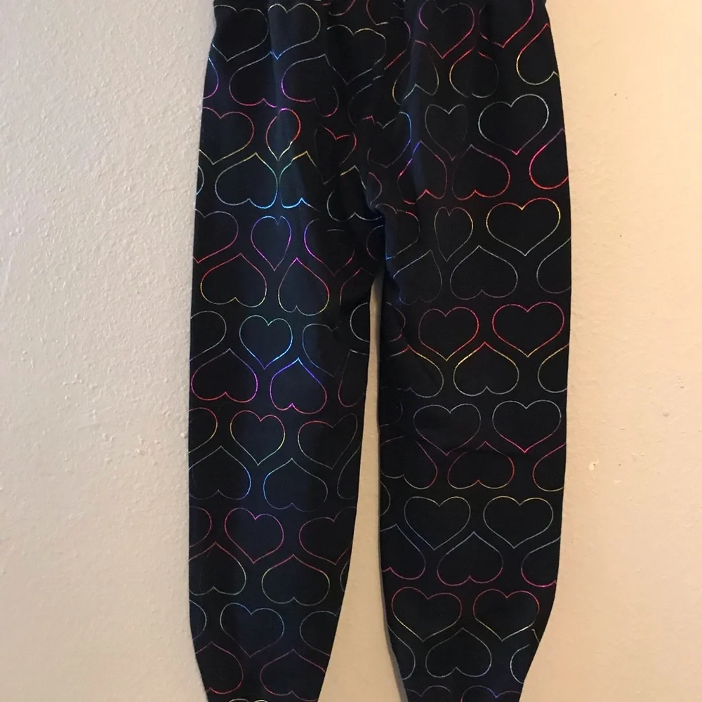 Justice x Care Bears Black Rainbow Heart Joggers for Kids